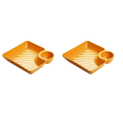 DipMate – Smart Sauce Separated Plate – Yellow *2