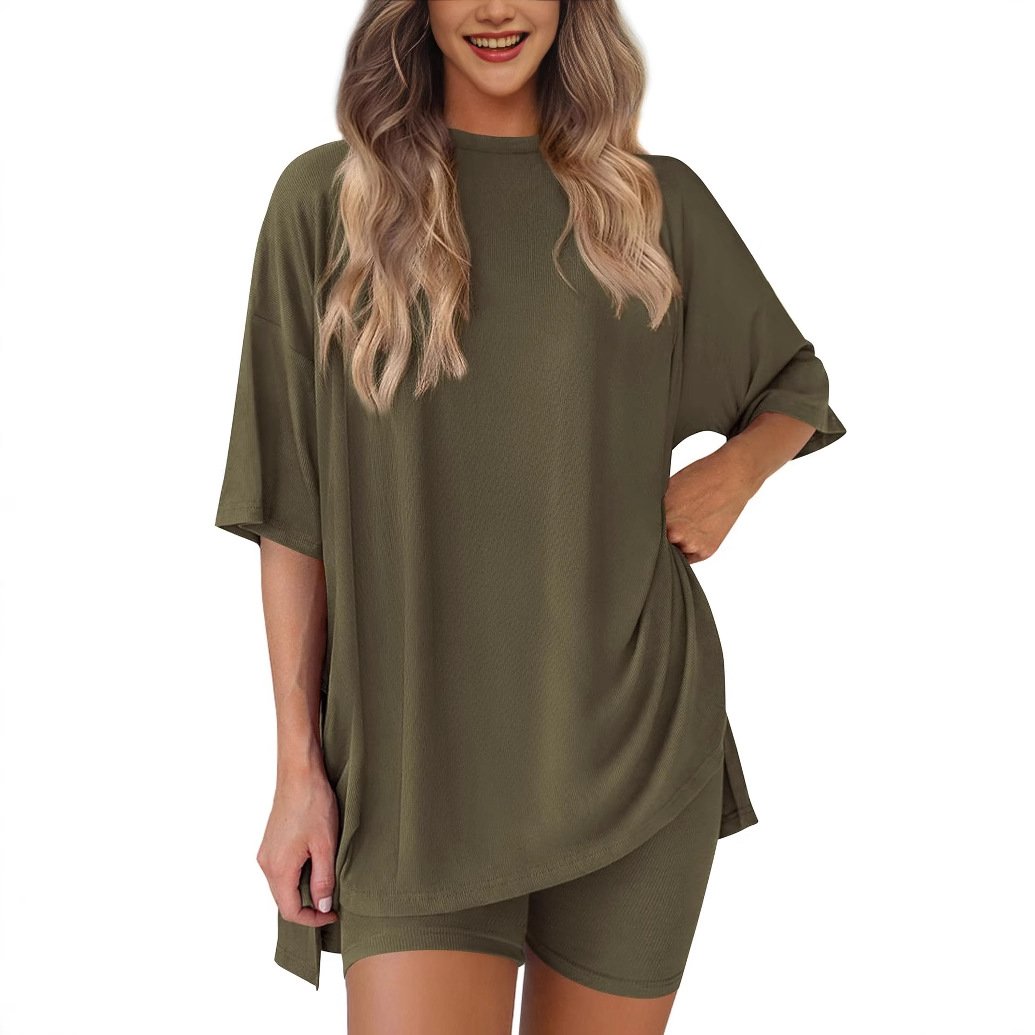 ComfiChic - Two Piece Relaxed Fit Set – Army green / S