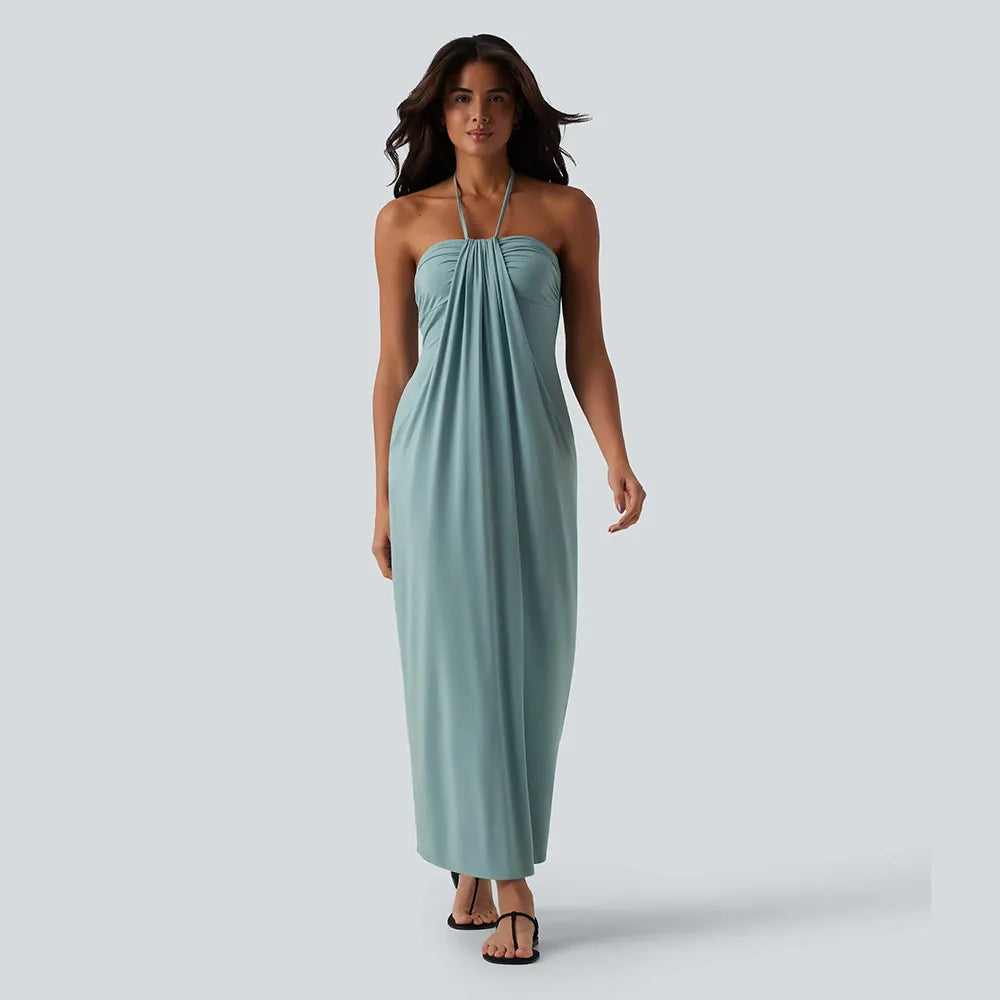 HalterTie – Elegant Back Maxi Dress with Pockets – image 10
