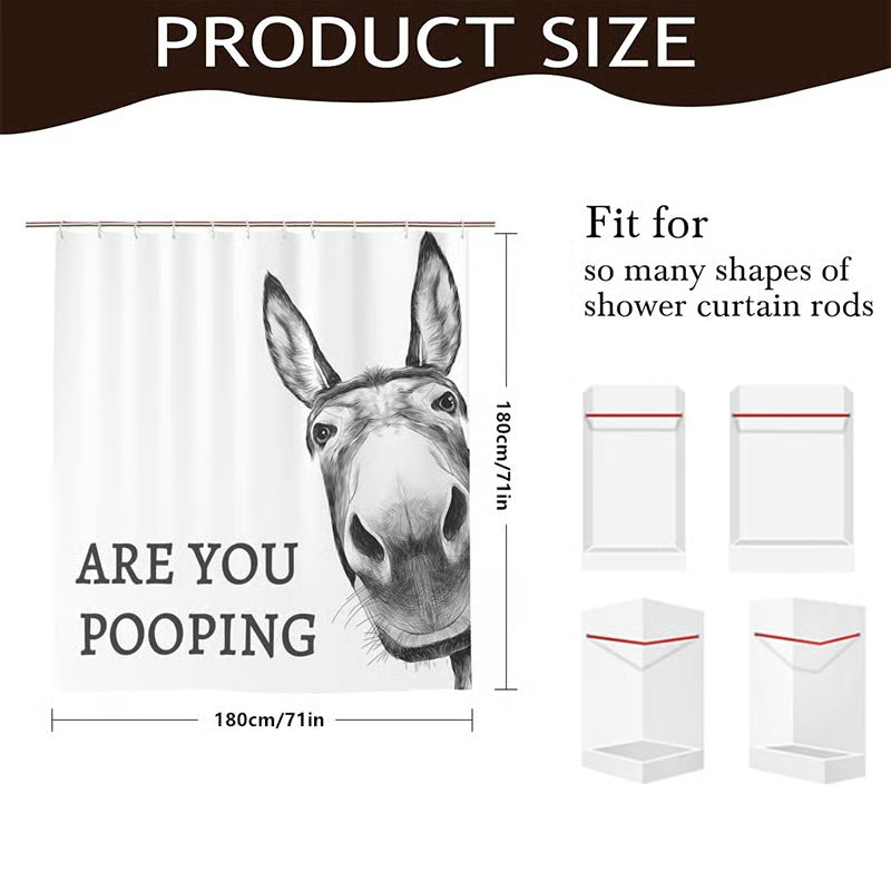 Are You Pooping?" Donkey Shower Curtain – image 9