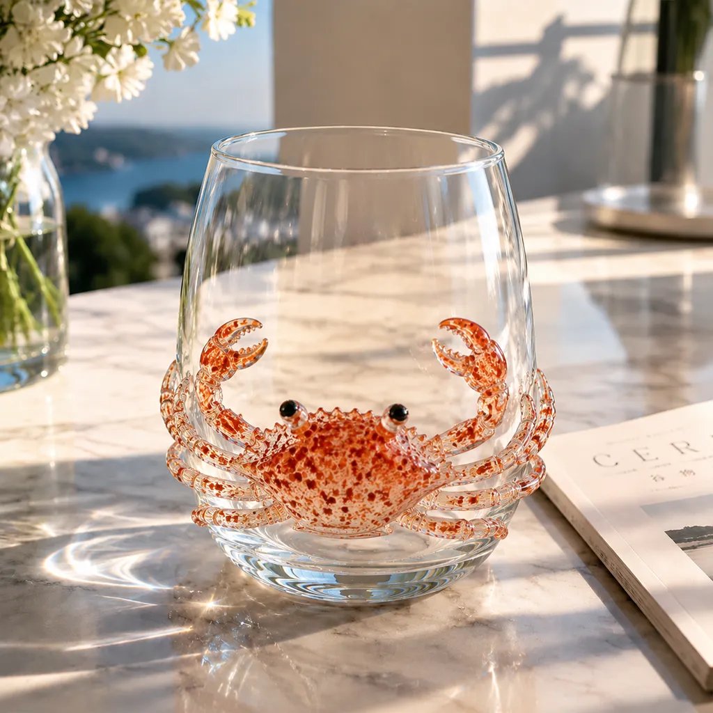 Poseidon's Pour – Artisan Ocean Glass – Crab / Buy 1