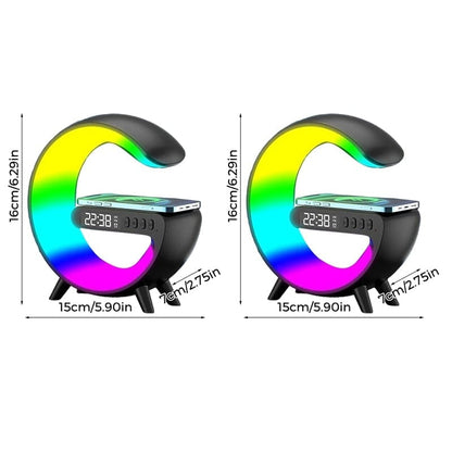 GlowG – G-Shaped RGB Wireless Charging Speaker – Black*2