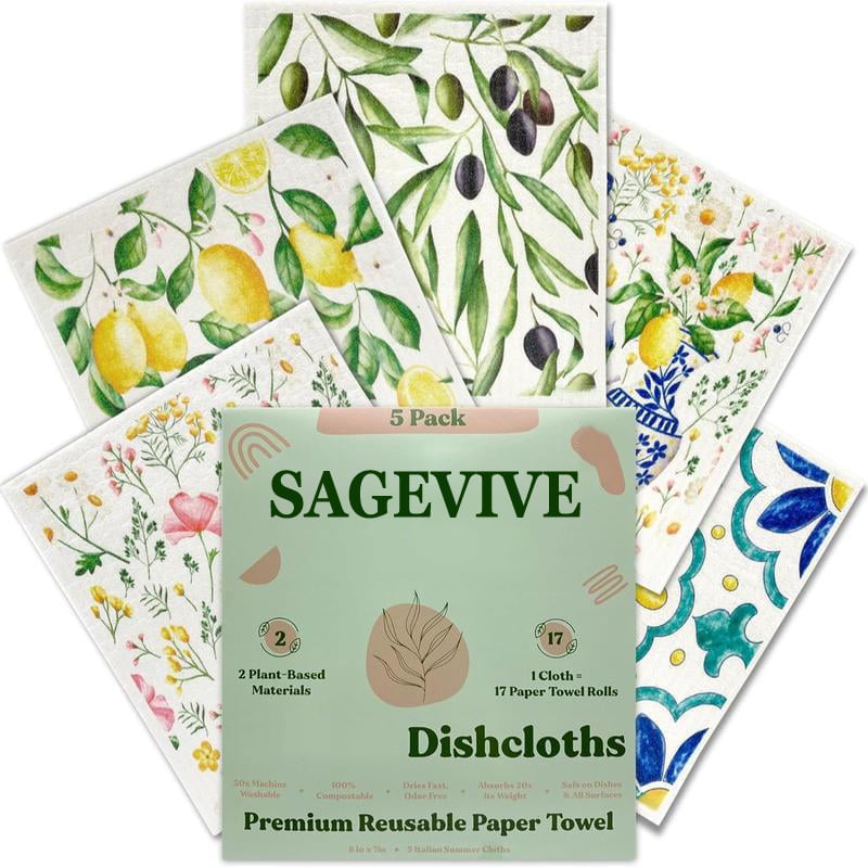 SparkleWipe – Multi-Purpose Kitchen Cleaning Cloths – Italian Summer