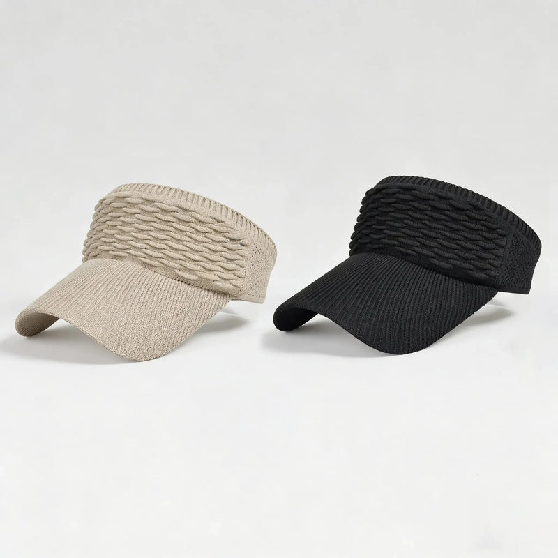 BreezeShade – Women's Open-Top Sun Protection Cap – Khaki+Black