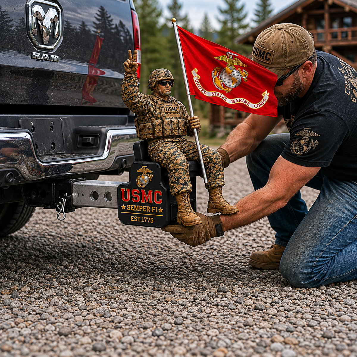 PatriotPulse – USMC Brotherhood Hitch Guard – image 2