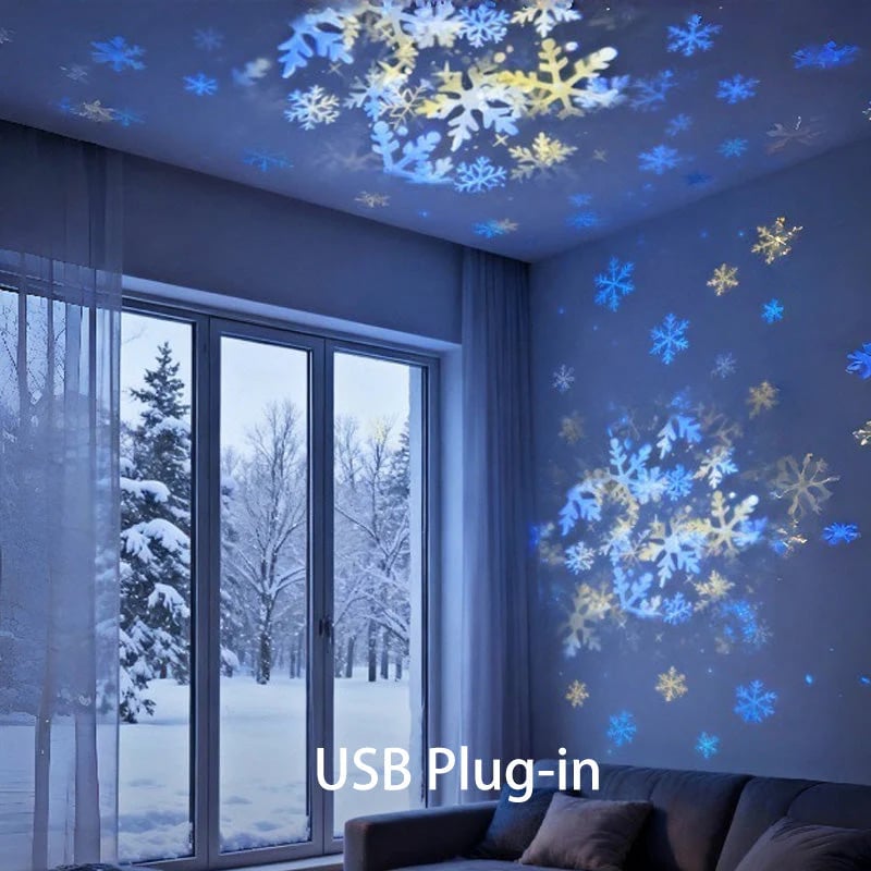OceanGlow – Rotating LED Light Projector – Snowflake / USB connection