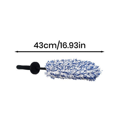 RimCare – Non Abrasive Microfiber Wheel Detail Brush – Blue/White Flat Microfiber Brush