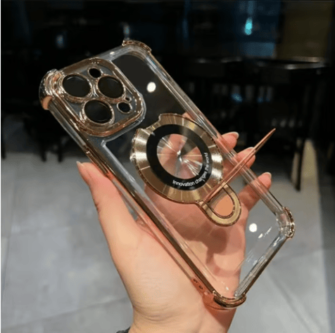 MagView Pro – Hands-Free Phone Case – Transparent / Gold / iPhone 17 Pro Max