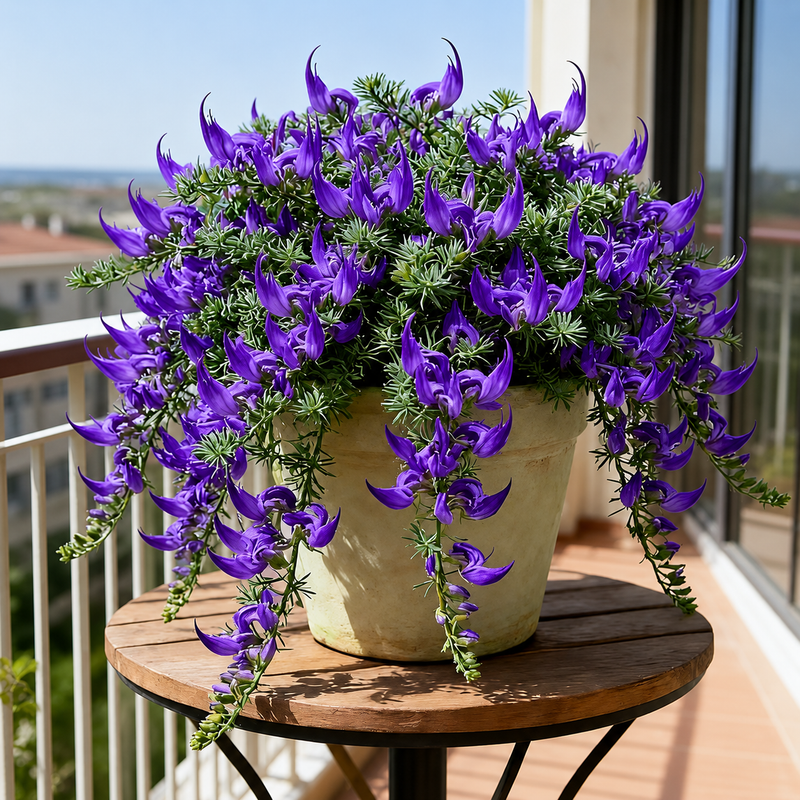 ParrotBloom – Rare Parrot Beak Spider Plant – Purple / 2 Bulbs-Small flower pot