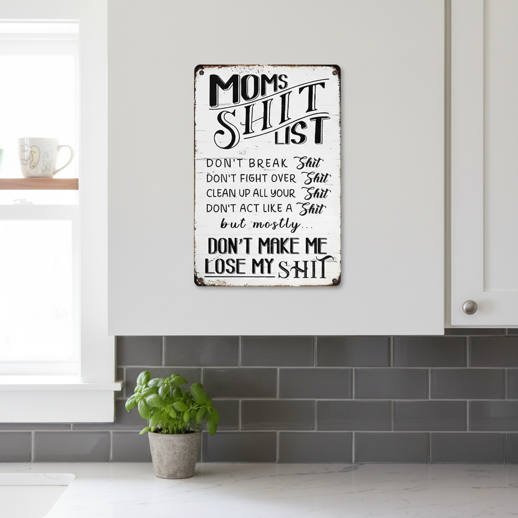 MamaRules – Rustic Funny Home Sign – image 4