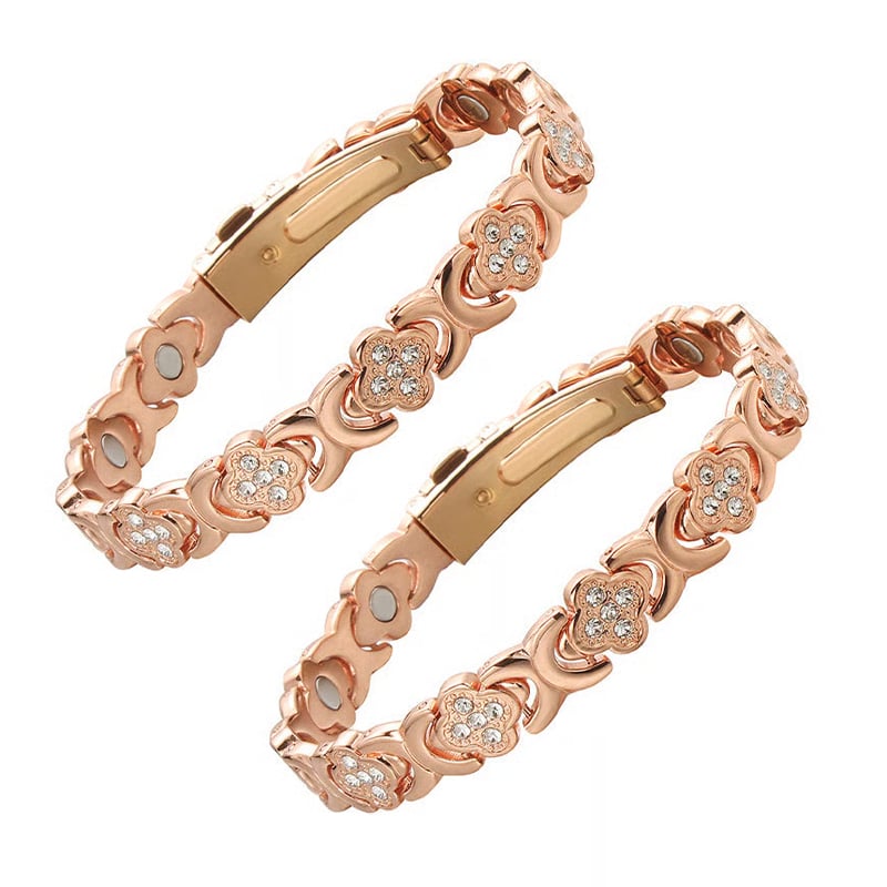 BloomGrace – Flower Copper Bracelet Elegant Style – 2 Bracelets
