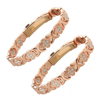 BloomGrace – Flower Copper Bracelet Elegant Style – 2 Bracelets