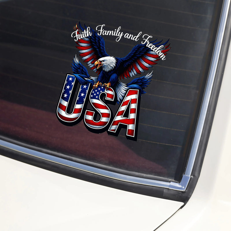 LibertyMark – America 250 Years Faith Family Freedom Car Decal – image 2