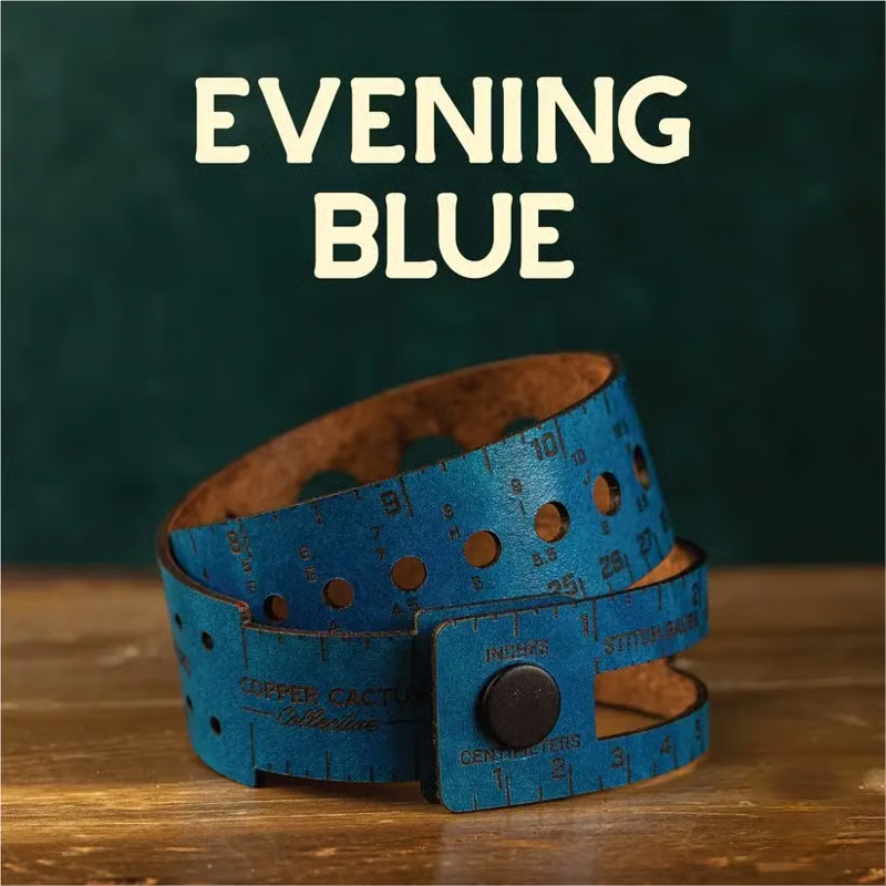 LumeMeasure – Professional Artisan Leather Wrap – Evening Blue