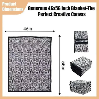 DoodleBlanket – 50×60 DIY Coloring Fleece Throw with 24 Marker Pens – image 4