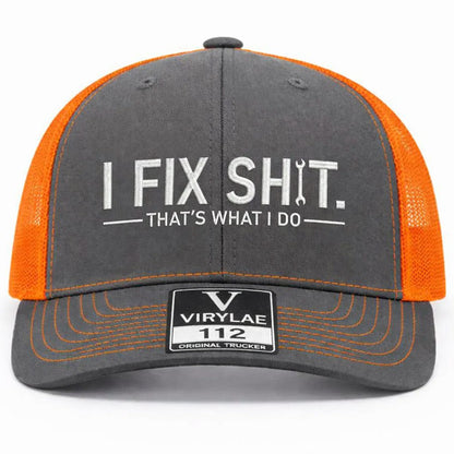 ToolTalk Cap – Funny Fixer Hat – Charcoal Orange / Buy 1