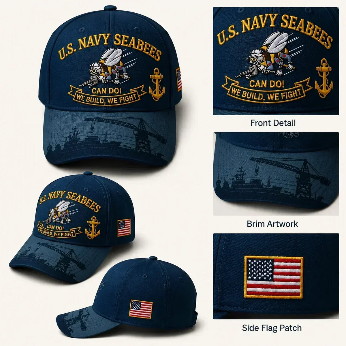 Seabee - US Navy Seabees “Can Do!” Tribute Cap – image 2