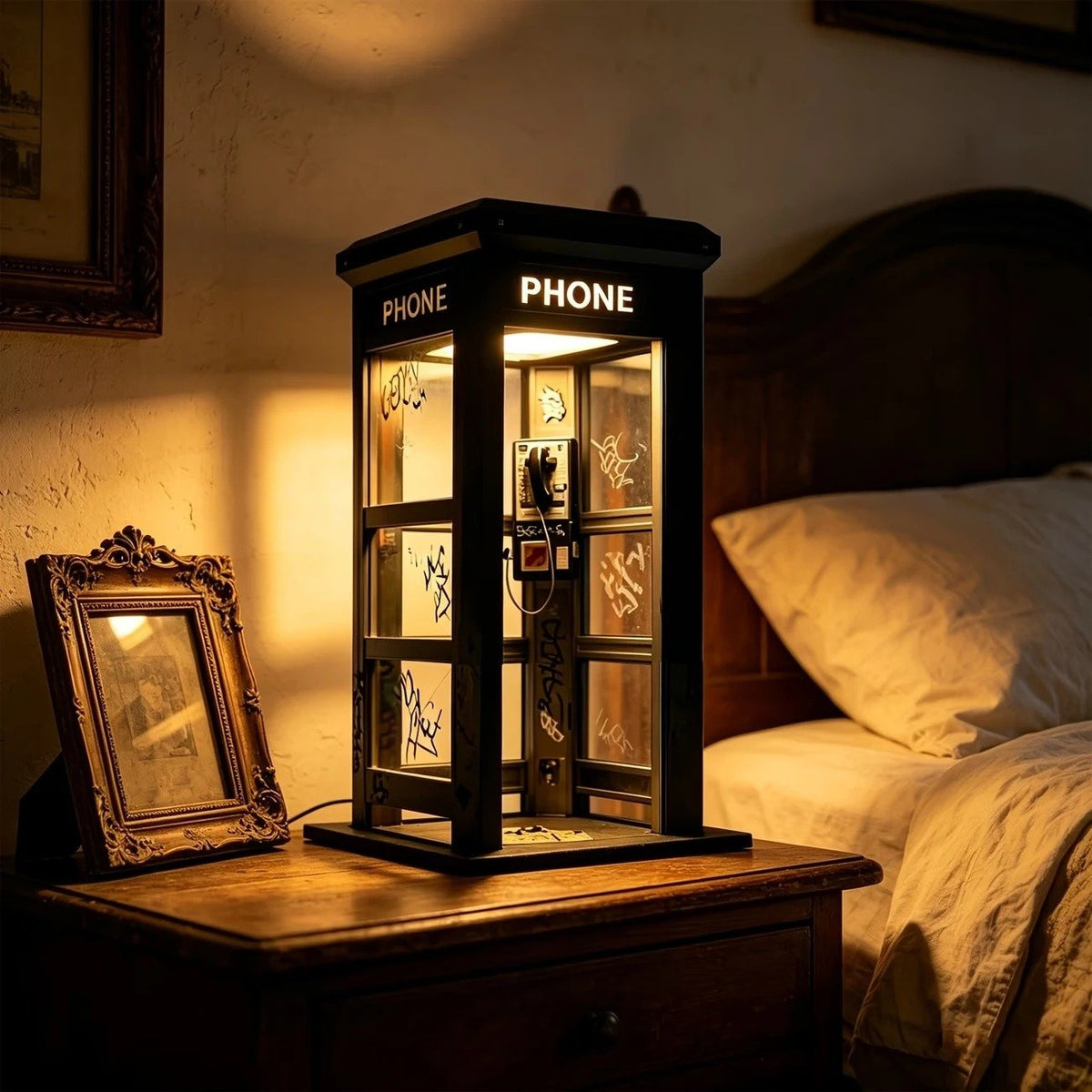 NoirBooth Glow - Vintage Phone Booth Ambient Lamp – image 2