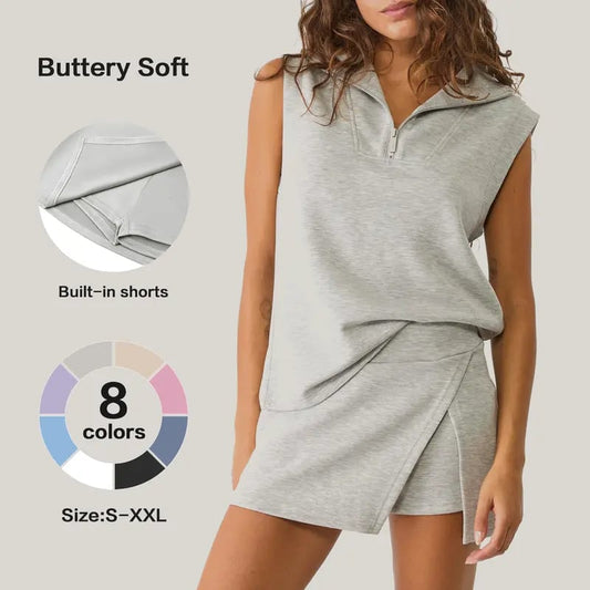 UrbanPulse – Athletic Two Piece Outfit – Khaki / S
