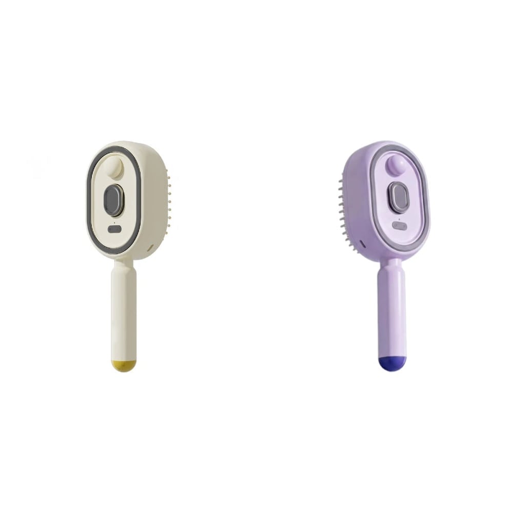 MistAura – Scalp Massage Hair Brush – White+Purple