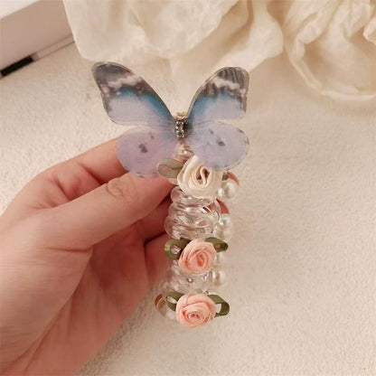 CoilLuxe – Premium Spiral Hair Ties Pack – Blue Butterfly