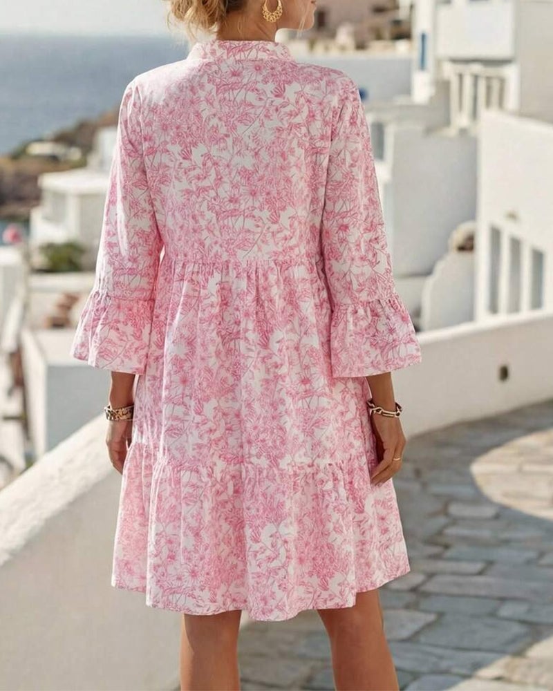 BloomLayer – Floral Tiered V-Neck Dress – image 5