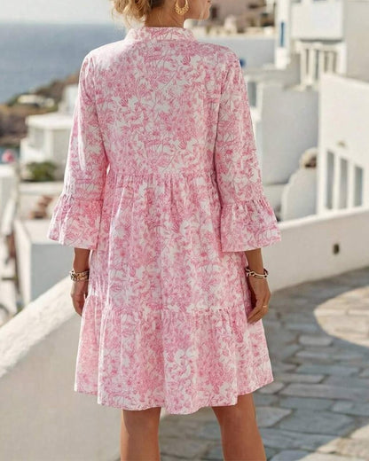 BloomLayer – Floral Tiered V-Neck Dress – image 5