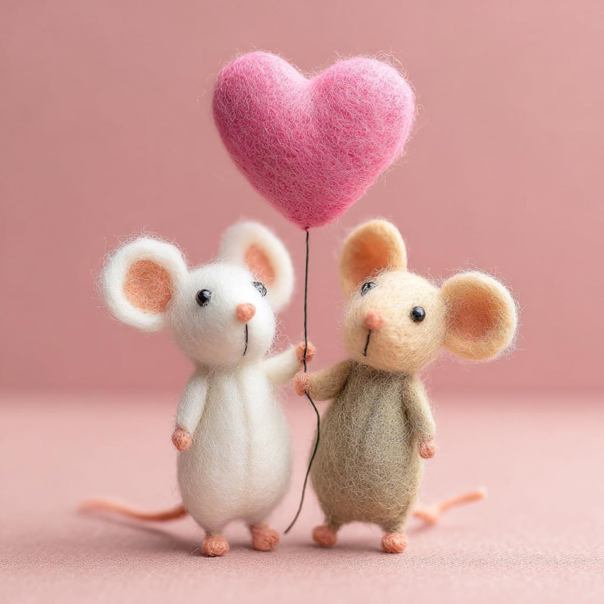 Needle Felted Mouse | Valentine's Day Gift – Mouse Couple