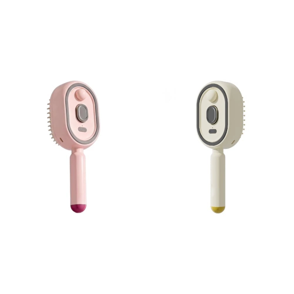 MistAura – Scalp Massage Hair Brush – White+Pink