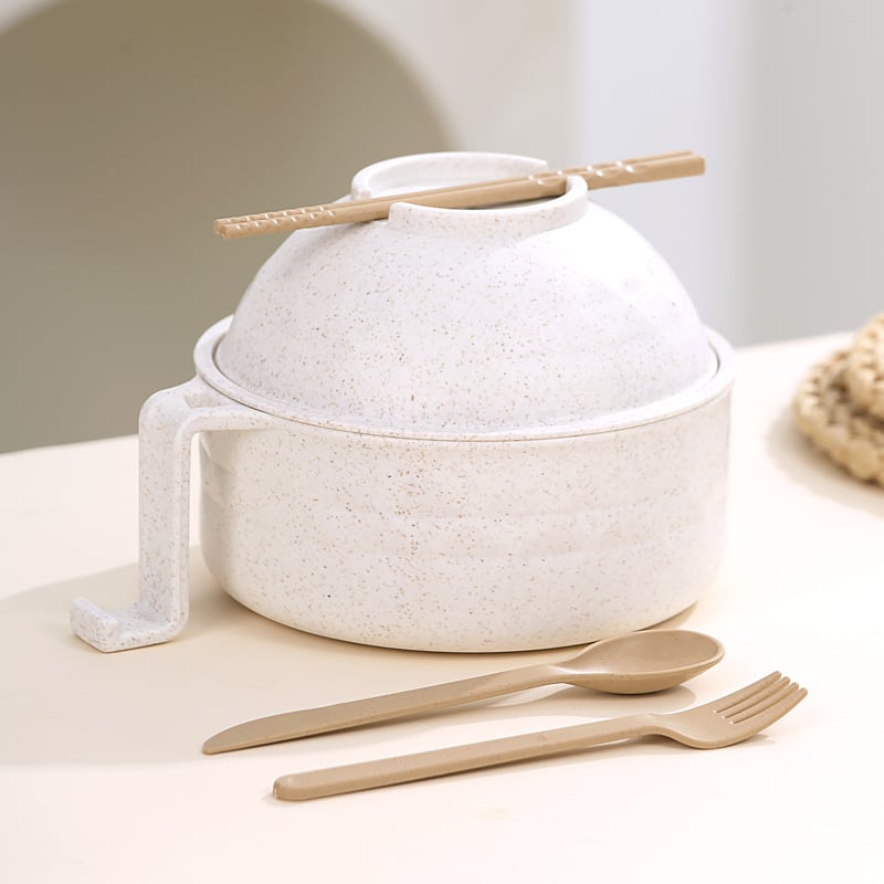 LunchNest – Durable Instant Noodle Bowl Set – Beige