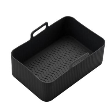 CleanCrisp – Reusable Cooking Tray Inserts – Black / Rectangle