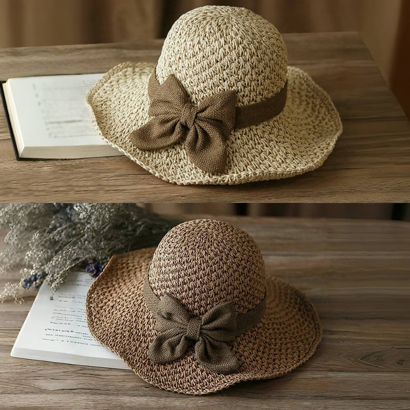 LunaShade – Breathable Summer Straw Hat – Khaki + Beige (Save $5 & Free Shipping)