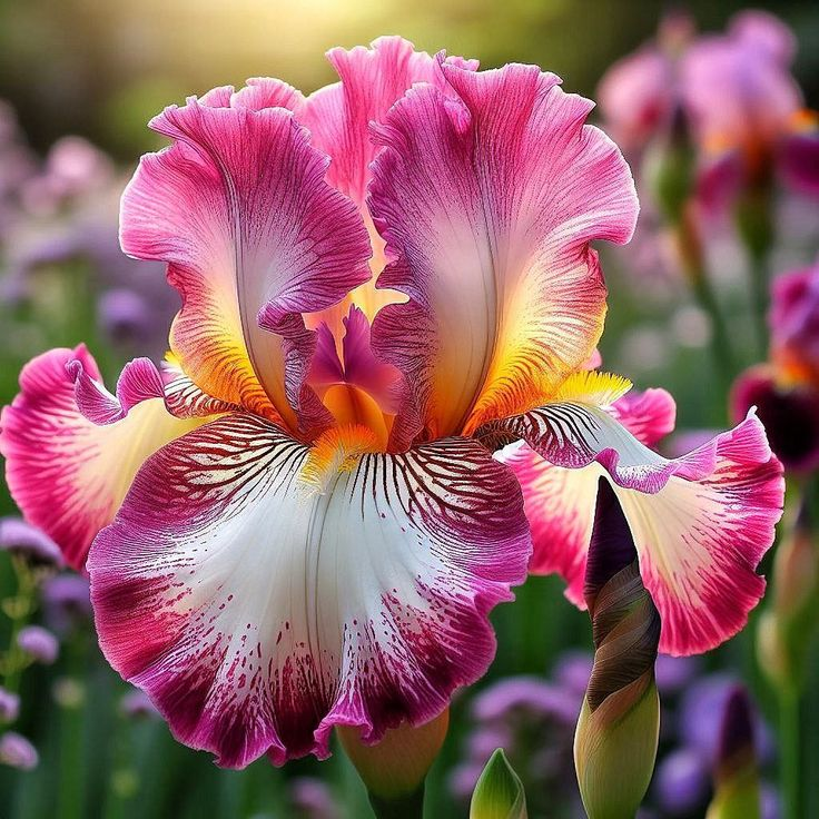 BloomAura – Exotic Tall Bearded Iris Flower – Rose Quartz / 2 Iris Rhizomes