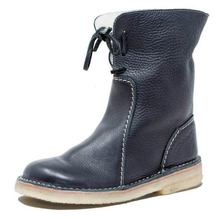 WATERPROOF LEATHER POLAR BOOTS WITH WOOL LINING – Black / 35