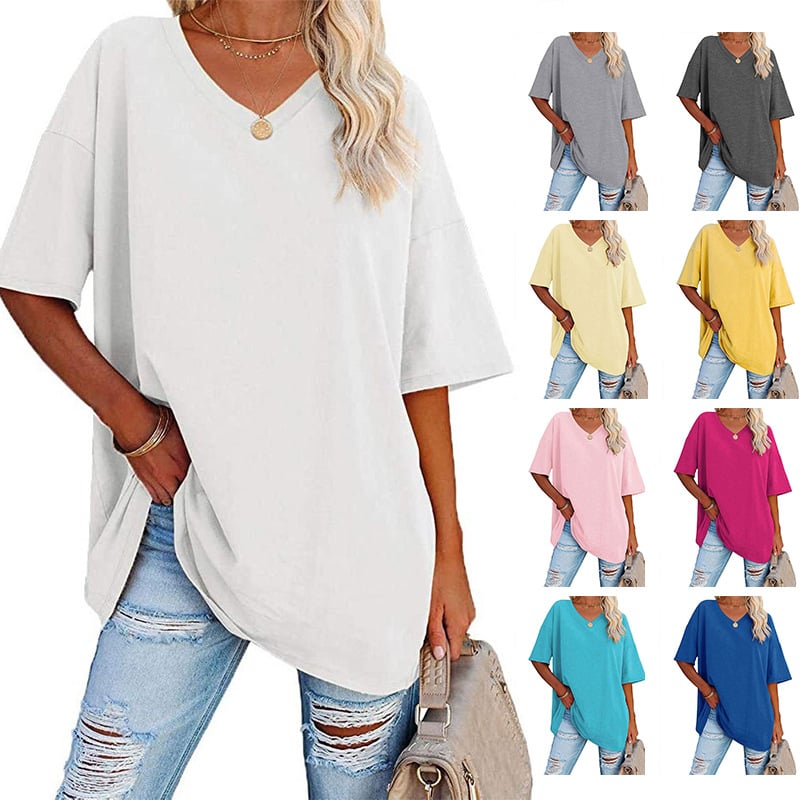 LunaWear – Summer New Women’s Loose T-Shirt – White / S