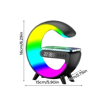 GlowG – G-Shaped RGB Wireless Charging Speaker – Black*1