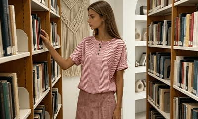 LunaWear – Round Neck Short Sleeve Blouse – image 9