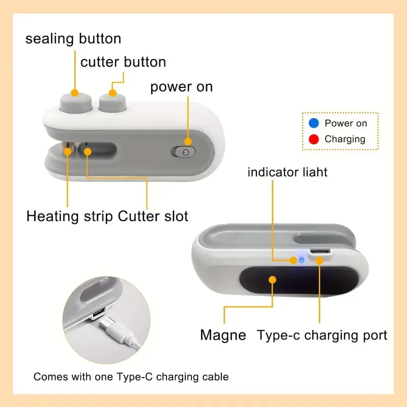 SnapSeal – Portable Bag Sealer with Cutter & Magnet – image 6