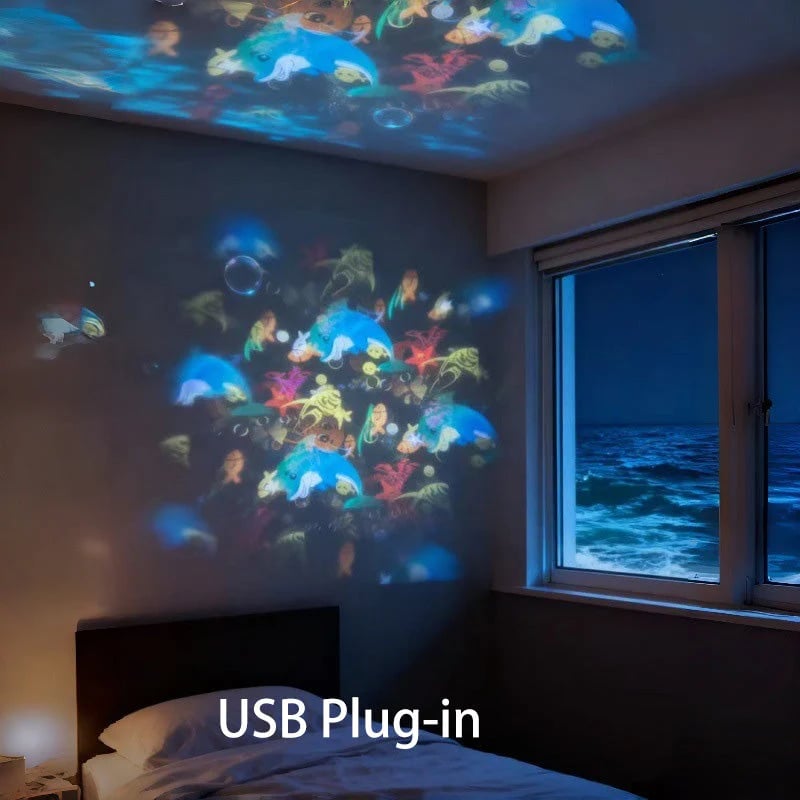 OceanGlow – Rotating LED Light Projector – Ocean / USB connection