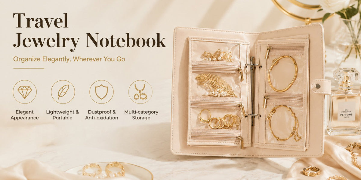 LunaVault - Portable Jewelry Organizer Book – Beige