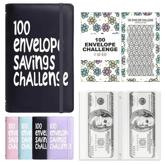 100 Envelope Savings Challenge Book – Super Fast Delivery / Black