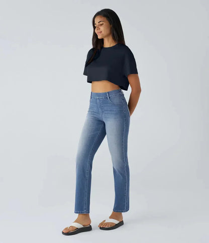Halara Flex™ – Ultra-stretch high-waist pants for all-day comfort – Medium Blue Denim / S