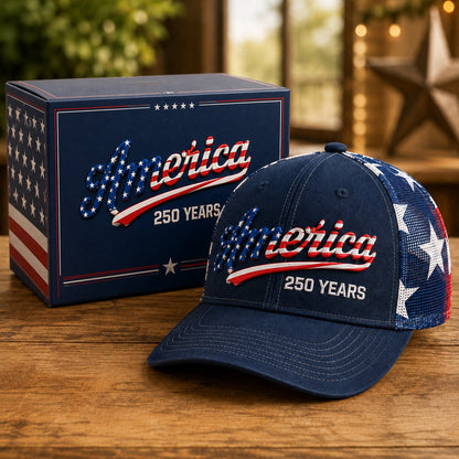 AmericanSpirit – 250 Years Freedom Cap – USA-Blue / 1-Pack / Adjustable (One Size Fits Most - 21 5/8" – 24 1/8")