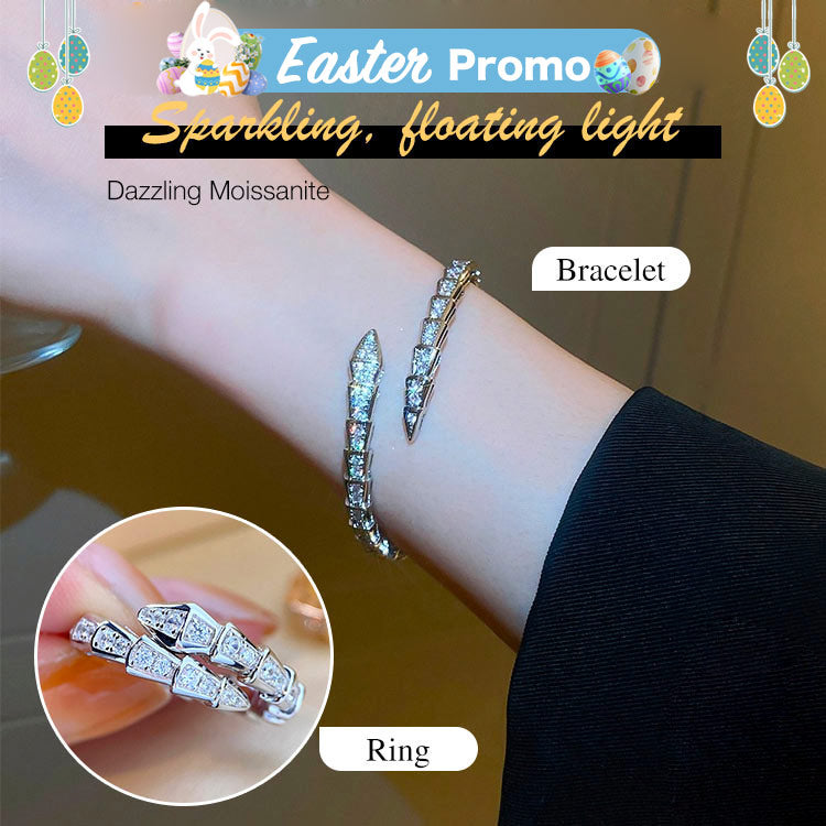 SerpentGlow – Zircon Snake Shaped Open Cuff Bracelet – image 3