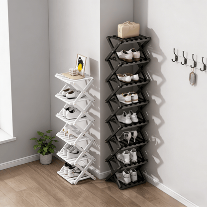 The 9-Tier No-Assembly Bamboo Rack ! – Black / 3 Tier