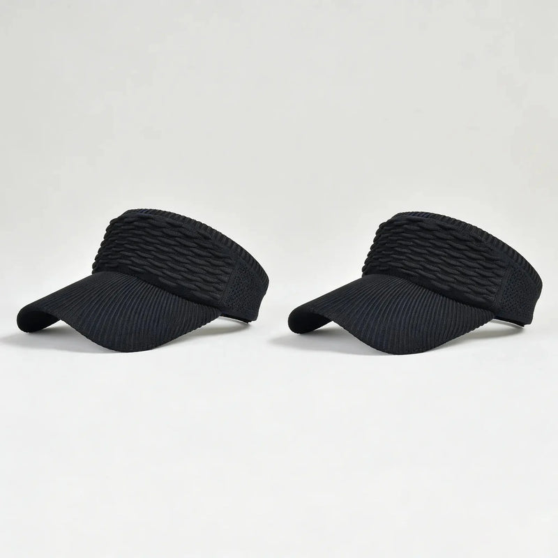 BreezeShade – Women's Open-Top Sun Protection Cap – Black+Black