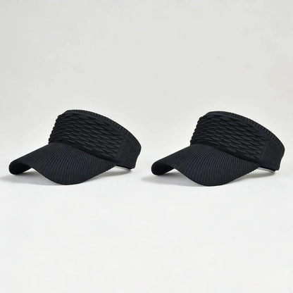 BreezeShade – Women's Open-Top Sun Protection Cap – Black+Black