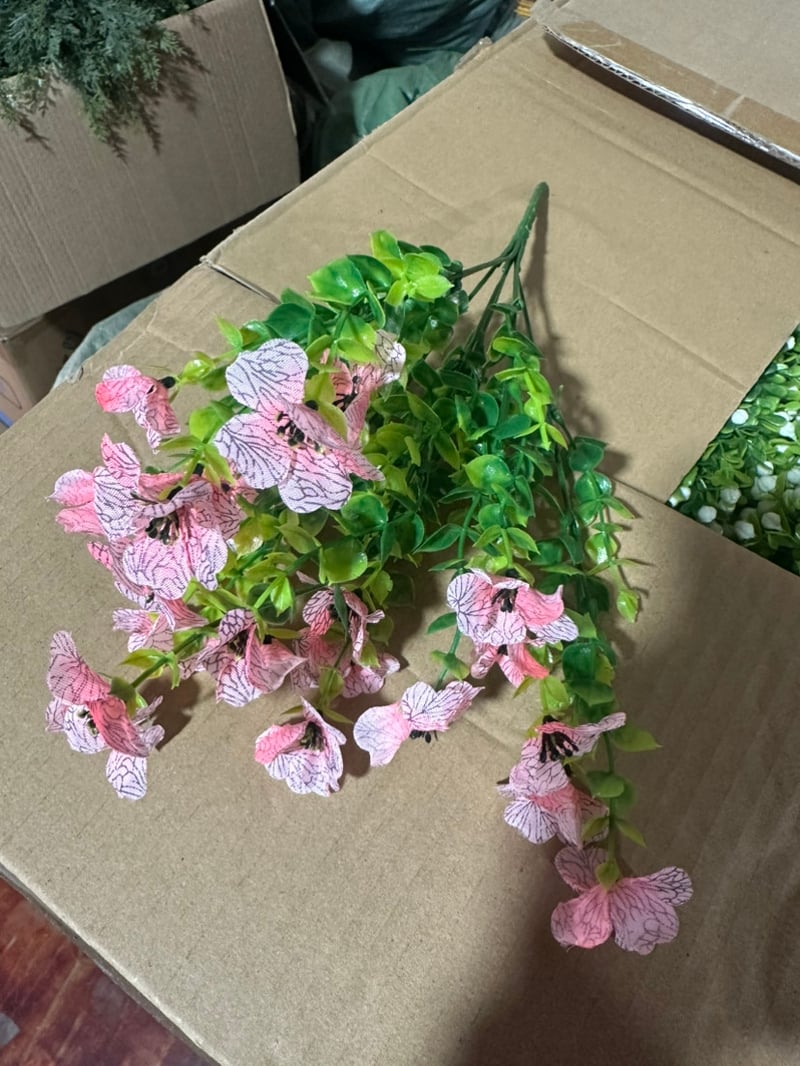 EverBloom – High Grade Material Artificial Flowers – Pink / Fill 1 POT ( 6 pieces)