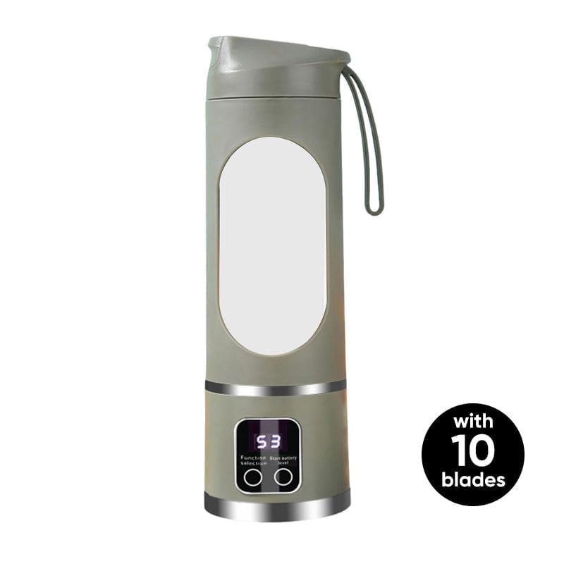 JuicePro –Dual-Motor Portable Juicer Cup – Green - 3.7 V with 10-blade stainless steel head