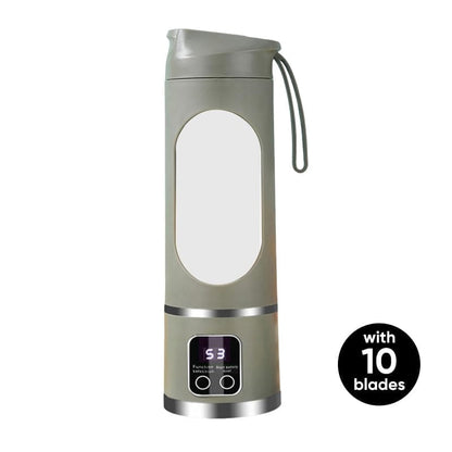 JuicePro –Dual-Motor Portable Juicer Cup – Green - 3.7 V with 10-blade stainless steel head